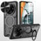 for Xiaomi Redmi A3 Case,with Camera Lens Cover Slider 1Pack Screen Protectors Magnetic Kickstand Protective Case Heavy Duty Rugged Cell Phone Protective Cover Black