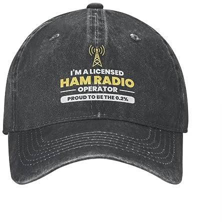 ZGGUOJU Amateur Ham Radio Grandpa Fathers Day Unisex Baseball Cap Distressed Washed Caps Hat Outdoor Summer Unstructured Soft Sun Cap Outdoor Leisure Gift