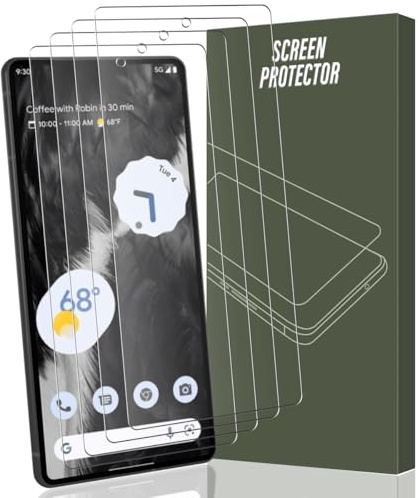 Gelaasso 4 Pièces Protection écran Verre Trempé pour Google Pixel 7 | Dureté 9H Film Protection écran, anti-empreintes, Anti-rayures, HD Transparent, Compatible empreinte digitale