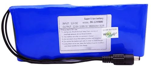 WILLQ DC 12V Rechargeable Lithium Battery Pack for LED Light Bar/Robotics/Camera/Street Light/Various 12V Devices Backup Battery,No charger,9800mAh