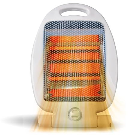 Estufa Eléctrica de Cuarzo 800W/400W de 2 Barras - 2 Posiciones de Calor con Sistema de Seguridad Anti-Vuelco - Estufas Electricas de Bajo Conusmo - Estufa de Baño Portátil infrarojos