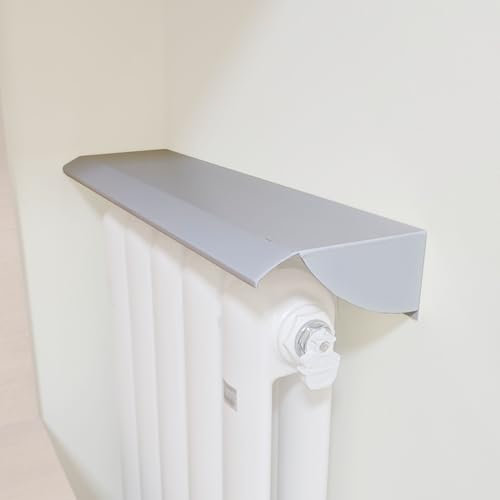 Metal Floating Shelf for Cast Iron Radiators Long 160CM No Drill Brackets Over Radiator Shelf Unit Sit on Top of Radiator Cover