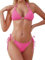 Rayson Femme Maillot de Bain 2 Pièces Réglable Halter Triangle Bikini Rembourré Couleur Unie Plage Taille Basse(Rose,M)