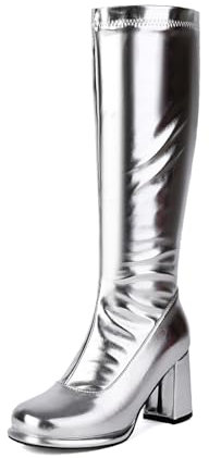 Party Fashion - Stiefelüberzieher, Überschuhe, Kostümzubehör, Accessoire, Disco Fever, Karneval Damen Glitzer Stiefeletten Bequeme Runde Stiefeletten Ankle Boots Schuhe mit seitlicher Reißverschluss