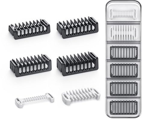 Aufsätze mit Etui Set, mit 4 Bidirektionaler Festkamm Trimmaufsätze 2 Körperkamm Kompatibel für Oblade Elektrorasierer QP2734 QP2824 QP25XX QP26XX 360 Pro etc, komfortabel und Stabil Oblade Zubehör