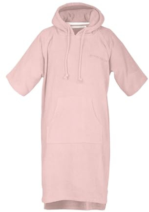 Tom Tailor Surf Poncho für Damen und Herren,L-XL, 100% Baumwolle/Frottier, Badeponcho mit Kapuze, Bauchtasche und Logostickerei, Rosa (Rose)