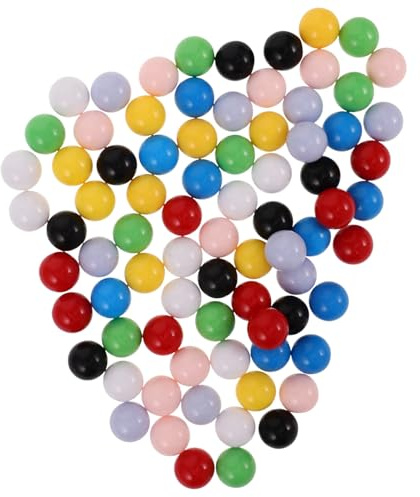 Kisangel 80 Stück Kugelbahnspielkugeln aus Kunststoff 12mm Farbig für Murmelbahnen und Brettspiele für Kinder zu Hause der Schule Zufälliger Stil