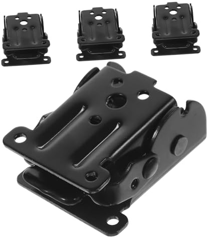 Toddmomy 4 Stück Klappscharnier mit Verriegelung Tischbeine Faltbare Möbelbeschläge Stabile Klapphalterung für Esstisch und Schreibtisch Schwarzes Einfache Montage und Platzsparend