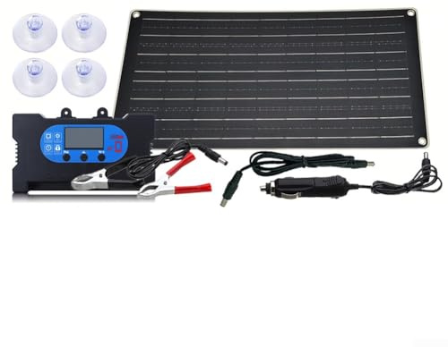 Panneau solaire monocristallin 40 W 12 V 18 V avec kit de contrôleur photovoltaïque pour une conversion efficace de l'énergie solaire dans les environnements portables et extérieurs (60 A)