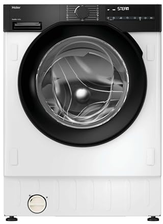 Haier BHA6S69M6DB9J-S - Lavadora Integrable Carga Frontal9KG, Clase A -30%, Función Vapor, Motor Inverter, Display Digital, 1600 RPM, Fin Diferido, Integración, 16 Programas, Blanco