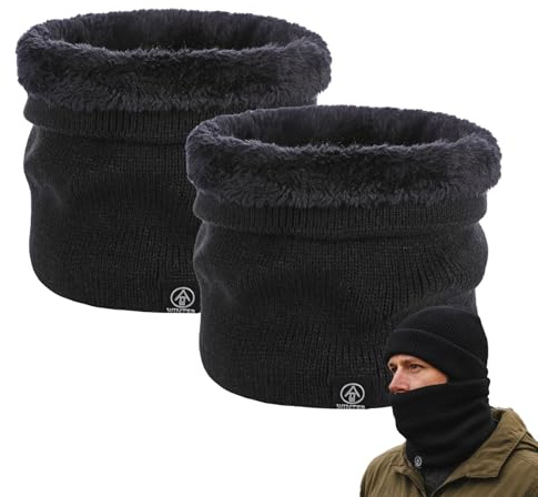 Thermal Fleece Neck Warmer - Windproof Face Cover & Ear Warmer for Men & Women - Balaclava Gaiter Snood Scarf for Winter Cycling Running Football Hiking & Other Cold Weather Outdoor Activities