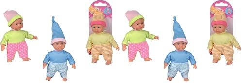 Simba 105011936 - Süße Laura, Weichkörperpuppe, 3-Fach Sortiert, es Wird nur EIN Artikel geliefert, 15cm, Babypuppe ab 12 Monaten (Packung mit 2)