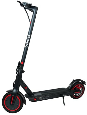 ESTVELO E-Scooter, 36V 10.4Ah Akku, 30km Reichweite, 500W Spitzenleistung, Luftreifen, Duales Bremssystem, Faltbarer Elektroroller für Erwachsene