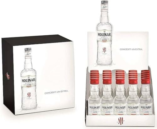 Molinari Sambuca Mignon 3 cl – Confezione da 25 Bottigliette – Mini Bottiglie Liquore 30 ml – Sambuca Originale – Ideale per Eventi, Bomboniere, Degustazioni e Mini Bar