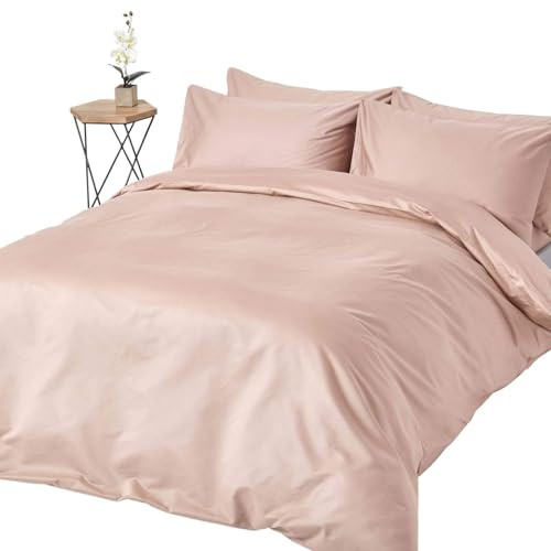 HOMESCAPES 1000 Thread Count Egyptian Cotton Beige Duvet Cover Set Super King Size Luxury Quilt Cover Bedding Set 2 Pillowcases Included
