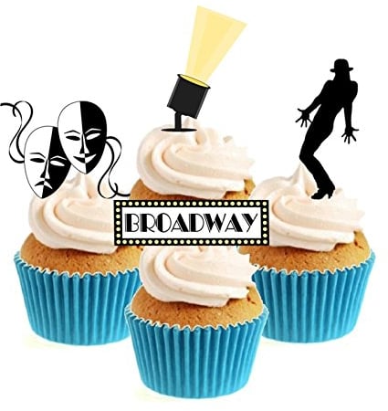 Sprinkles & Toppers Ltd On Broadway Mix Edible Stand up Wafer Paper Cake Toppers (12 Pack)