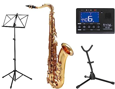 Classic Cantabile TS-450 Bb Tenorsaxophon Set (Zubehör: Mundstück, Koffer/Rucksack, Saxofonständer, Stimmgerät/Metronom, Notenständer)
