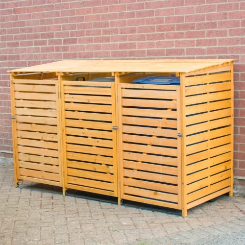 KCT Outdoor 3 Wheelie Bin Hideaway Store Weatherproof Storage
