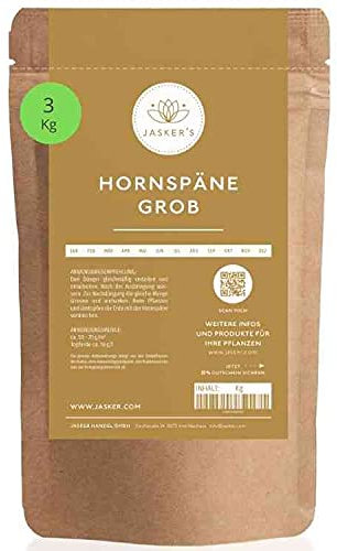 Hornspäne 3 Kg I Grob I 100% BIO Naturdünger I Organischer Dünger für Rasen, Balkon & Gartenpflanzen I Pflanzendünger für kräftige Pflanzen