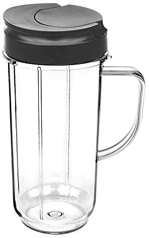 Anbige Replacement Parts Flip Top To-go Lids and 22oz Tall cups With Handle ,Compatible with Magic Bullet 250w Blender Juicer Mixer (22OZ Mug)