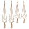 Milai 4Pcs Colgante de Plantas Macrame, Colgador para Plantas Soporte de Macetas de Flores con Anilla de Llave para Decoraciones Interior y Exterior,Tejiendo a Mano,2Pcs 105 cm y 2Pcs 88 cm,4 Piernas