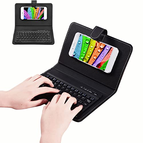 Kabellose Bluetooth-Tastatur, Universal, Abnehmbar, Mit Schutzhülle, Dünn, Kompatibel Mit Handys Von 4,5-6,8 Zoll Für Android/Windows (Schwarz)