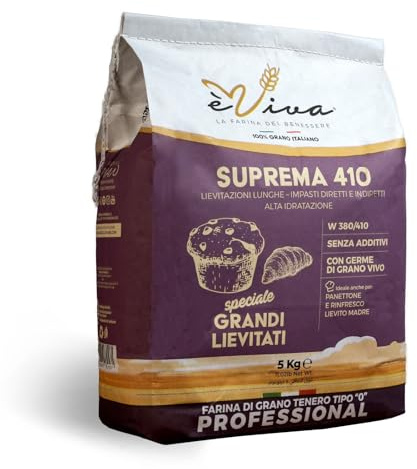 Agricola Piano – Suprema 410 | Weichweizenmehl Typ 550 kg 5 - Für Panettone, Pandoro, Colomba und Auffrischung von Sauerteig - 100% natürliches italienisches Mehl