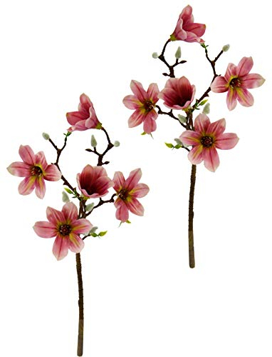 Künstlicher Magnolienzweig Kunstblume Magnolie Bündel Kunstpflanze Zweig Raumdeko Zarte Frühlingsdeko Dekozweig Ast Einzelblume Knospen Blüten Hochzeit Bouquet Decor Seidenblumen Kunstblume Kunstzweig