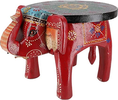 GURU SHOP Deko Elefant - Rot, Mangoholz, 25x30x20 cm, Dekoobjekte