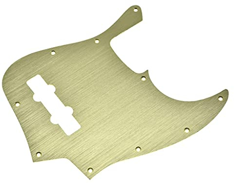 KAISH Schlagbrett für Bassgitarre, 10 Löcher, Metall, eloxiertes Aluminium, J-Bass-Stil, moderner Stil, für USA/Mexiko, Jazz, J Bass, Gold