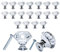 MYA 20Pcs Crystal Door Knobs for Cupboards with 40 Screws of 2 Sizes 25mm, 10mm, Diamond Shape Cabinet Knobs, Pull Handle with Screw, Drawer knobs, Dresser, Chest Canister Drawer Handles (Diamond)