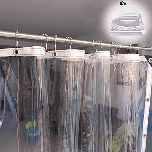 Wasserdicht Plane Transparent,Regendicht Abdeckplane Folie PVC Klar Vorhang,Garten Pavillon Carport Möbel Schutzhülle,Vordächer und Plane ?Reißfest,Verstärkter Rand Ecke,mit Ösen (2.3x3m/7.5x9.8ft)