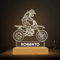 Transparent Gift Lámpara Personalizada Motorista con Nombre. Luz LED Nocturna para Mesita de Noche. Decoración e Iluminación. Regalos Originales para Cumpleaños. Regalos Personalizados Adultos y Niños