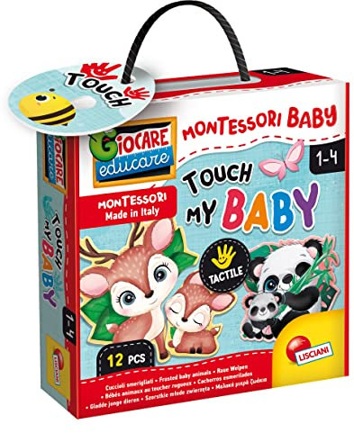 Lisciani – MONTESSORI Touch My Baby – Lernspiel für Kinder im Alter von 1 bis 4 Jahren – Sinnesentwicklung, Autonomie, Logik, Kreativität – Tiere – 12 Teile