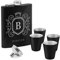Maverton Flasque personnalisée de 200 ml pour lui - Portable Flasque pour voyageur - Set avec 4 verres à shot - Idee Cadeau Homme - Flasque Whisky - Cadeau Anniversaire Homme - Pour ami - Nom