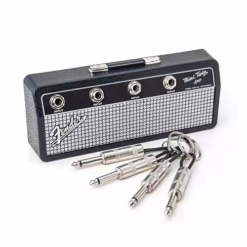Deluisho Porte Clef Mural Porte-clés Audio, Porte-clés Mural Rétro Créatif Avec 4 Prises de Guitare