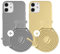 Woodcessories - Nachhaltige Handykette abnehmbar, 2er Pack kompatibel mit iPhone 12 Mini Hülle mit Band Grau & Gelb - biologisch abbaubar