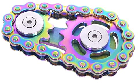 DMaos Fidget Spinner, Linkage Bike Chain Spinner Design 2 Gänge Figity Spin Fingerspiele, Metall Edelstahl Langlebige Mechanik mit glatten Lagern, Figit Spielzeug für Erwachsene Kinder - Voll bunt