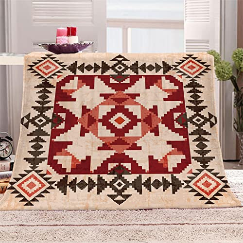 ZAPVI Flanelldecke 130x150 cm Ethno-Stil 3D-Druckdecke Sofadecke Wolldecke Bettlaken Wärme und Isolierung Camping