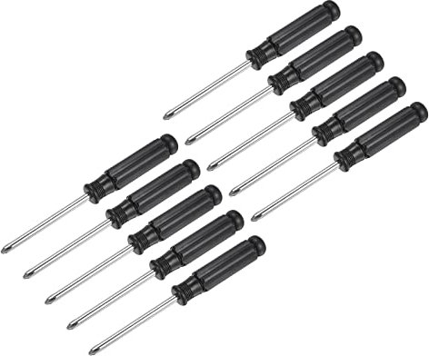 sourcing map Mini Phillips Screwdriver, 5.0mm Cross Head with Black Handle for Small Appliances, 10 Pcs