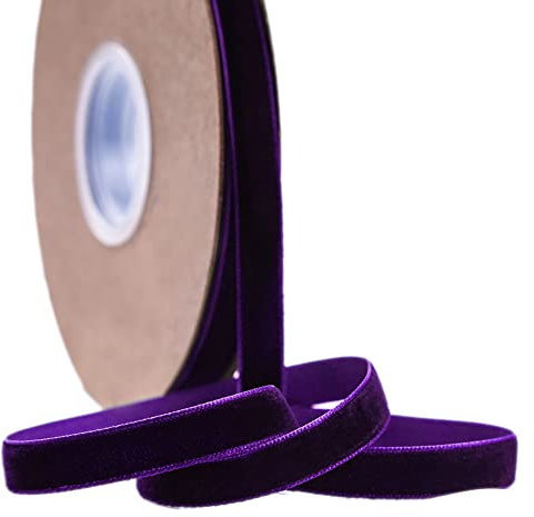 20 Yard Samtband Schleifenband,15mm Samtbänder Samtborte Samt Dekoband Geschenkband Schmuckband Stoffband Festival Bänder für DIY Basteln Blumenstrauß Hochzeit Geburtstag Geschenke Verpackung,Violett