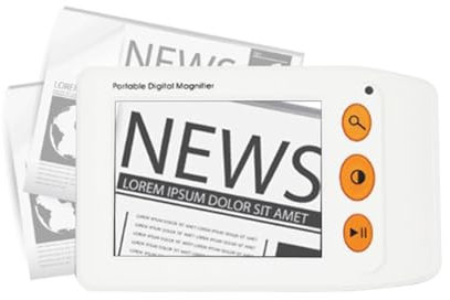 Loupe Numérique Portable, 8 Modes de Couleur 2X-25X Zoom Lecteur Électronique, Sortie AV Loupe Numérique Vidéo avec Prise en Charge du Gel d'image, pour Basse Vision(Blanc)