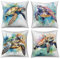 ASDCXZ Maritim Kissenbezug 40x40 cm 4er Set, Retro Maritim Anker Seestern Hippocampus Sofa Dekokissen Kissenbezüge Kissenhülle Waschbar Polyester Leinen Textil Polster Kopfkissenbezug Kissen Bezug