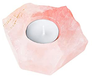 Natürlicher Selenit-Kristall-Kerzenhalter for Weissagung, Reiki, Heimdekoration Steinsammlung (Color : Rose Quartz)