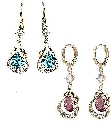 IMMUNOTRAX Lymphfluss-Magnetogen-Ohrringe, lymphatische Magnetotherapie-Germanium-Ohrringe, Lymph-Ohrringe für Frauen, Gewichtsverlust, Lymphdrainage-Ohrringe, Schmuck für Frauen (2pairs-D)