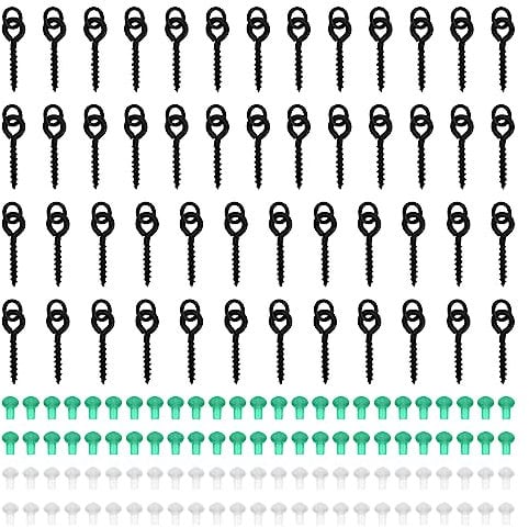 Bezavea 50pc Screw Baits with 100pc Hook Stops, Carp Fishing Set