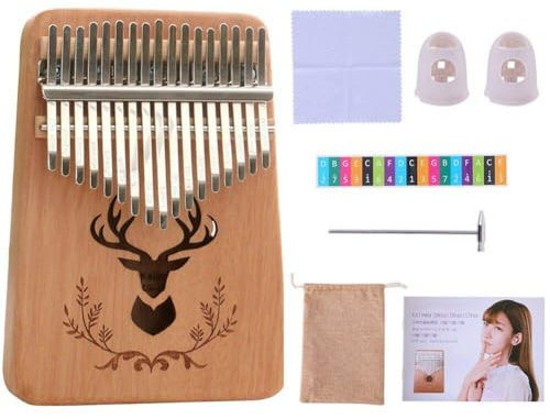 Casiler Finger Daumen Klavier 17 Keys Holz Kalimba Professionelle Musikinstrumente Kit Kinder Kleines Geschenk Für Erwachsene Kinder Anfänger
