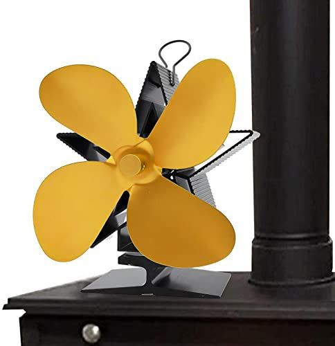 CENRF Ventilatore da a Tema Natalizio,Ventilatore per Stufa a Pellet a 4 Foglie - Ventilatore per Stufa a Forma di Stella, Ventilatore per, Ventilatore per Stufa a Pellet, Ventilatore Termico