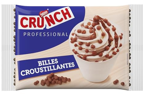 NESTLÉ PROFESSIONAL - CRUNCH Topping - Bille de Chocolat au Lait Extra Croustillant - Cacao Certifié Rainforest Alliance - Aide à la Pâtisserie, Dessert - Sachet de 400 g