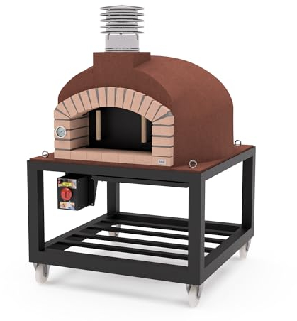 MOVELAR - Forno a legna, da costruzione esterna, modello OLYMPUS MONS, 110 x 110 x 159 cm, isolato con sughero e 3 copertine in ceramica